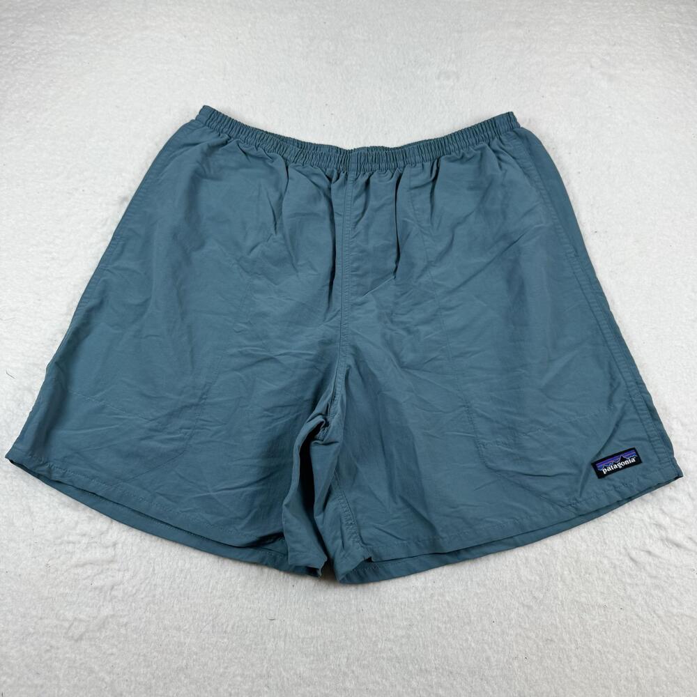 Patagonia Swim Shorts Mens Size XL Blue Lined Elastic Waist Drawstring Pockets